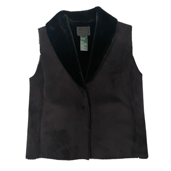 RALPH LAUREN | Black Faux Suede Vest | Size L - Picture 1 of 7